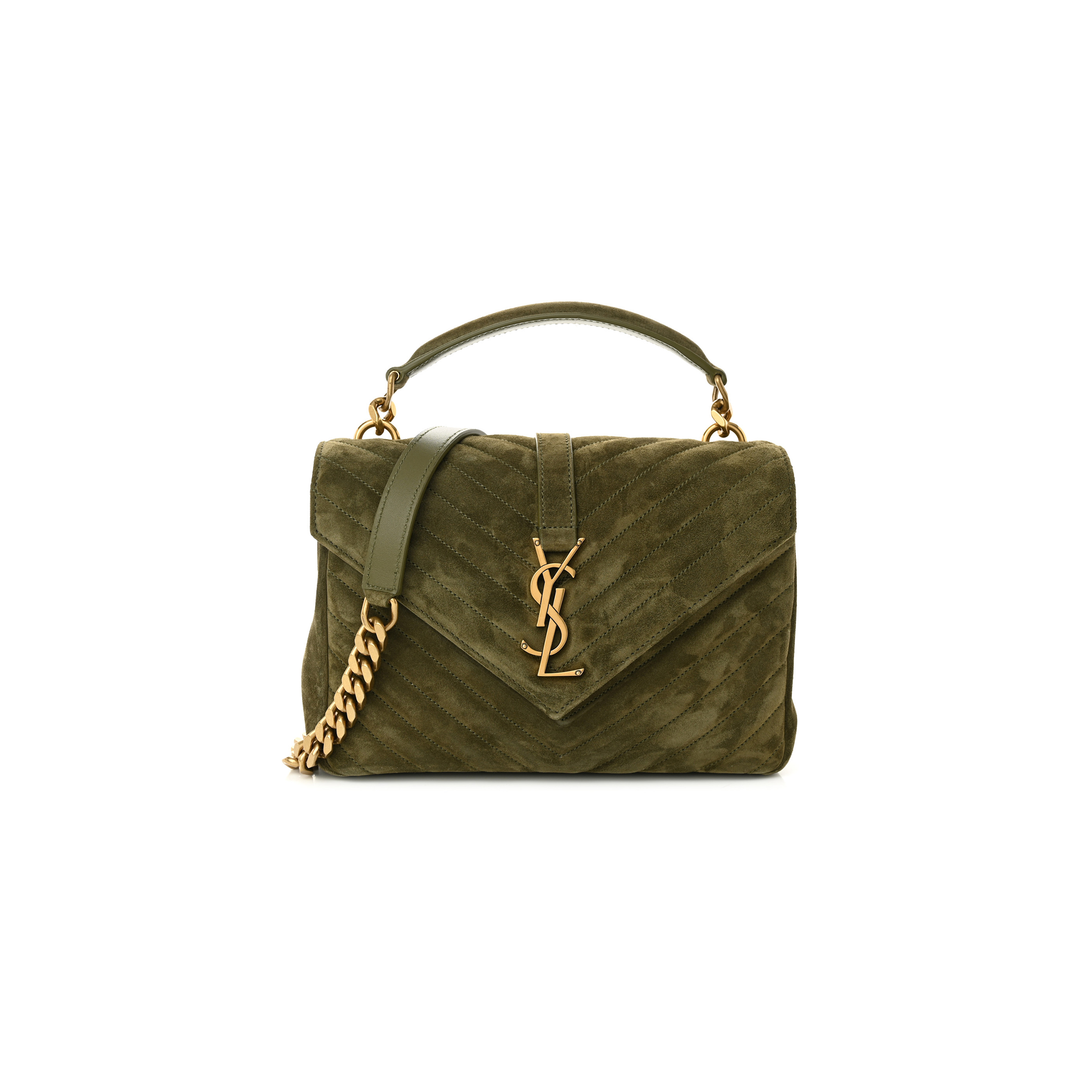 YSL COLLEGE MEDIUM IN QUILTED SUEDE 6002791U8073206 (24*17*6.5cm)